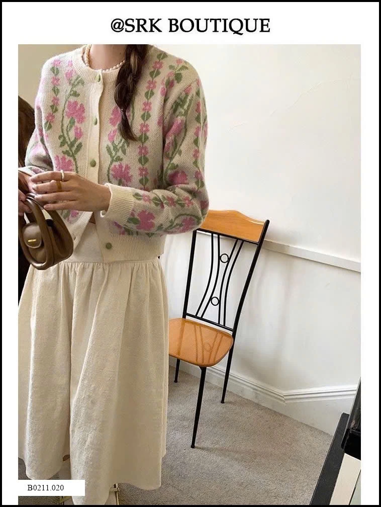 ÁO CARDIGAN LEN HOA CỔ ĐIỂN PHONG CÁCH HÀN  Giá sỉ 140k