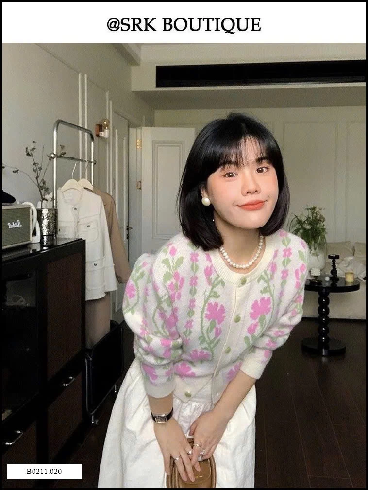 ÁO CARDIGAN LEN HOA CỔ ĐIỂN PHONG CÁCH HÀN  Giá sỉ 140k