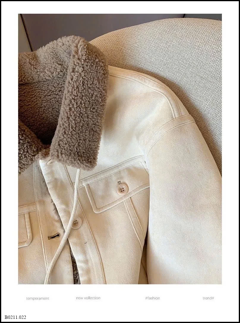 ÁO KHOÁC LÓT LÔNG CỪU CỔ BẺ    Giá sỉ 350k