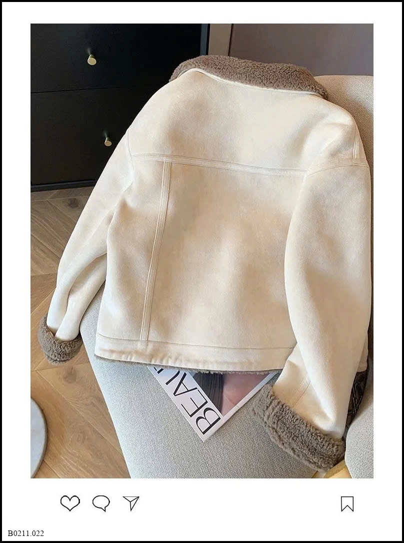 ÁO KHOÁC LÓT LÔNG CỪU CỔ BẺ    Giá sỉ 350k