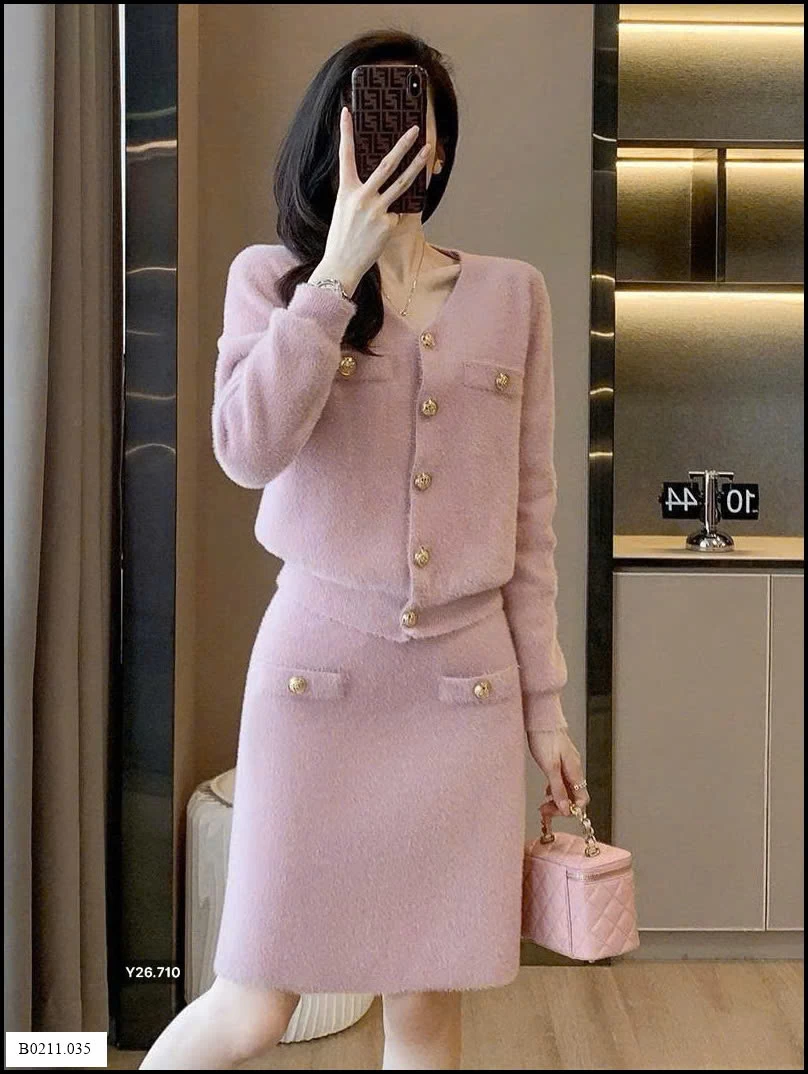 Váy len dệt kim phong cách  mùa thu 2025 Giá sỉ 430ka