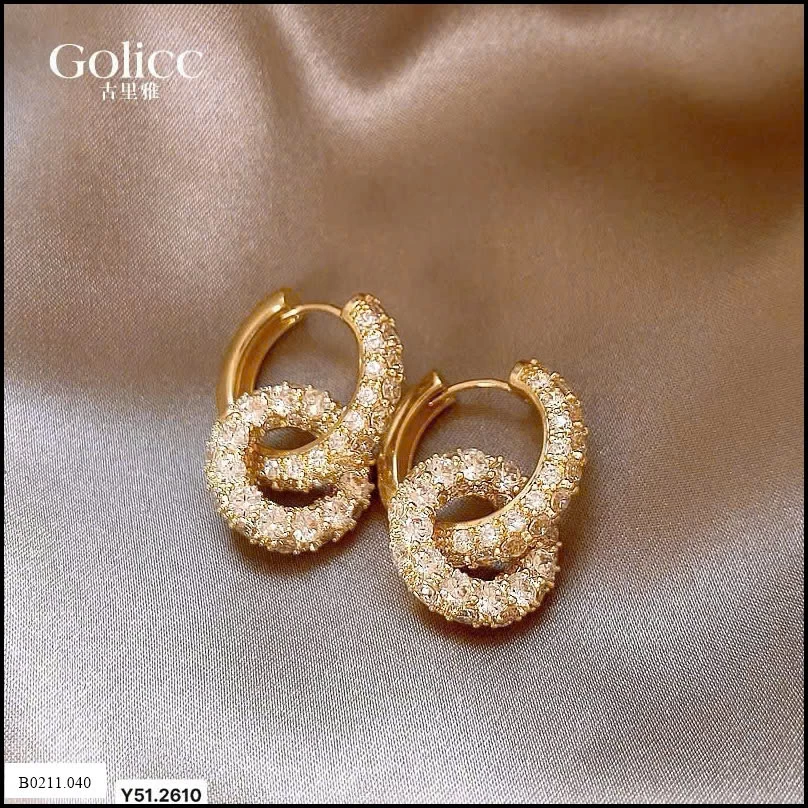 Khuyên tai cao cấp sang trọng hãng GOLICC  Giá sỉ 130k/1 đôi