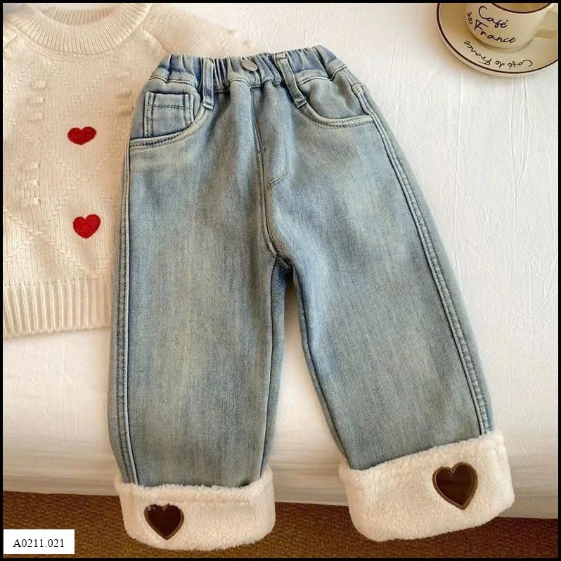 QUẦN JEAN BÉ GÁI LÓT LÔNG  Giá sỉ 157k