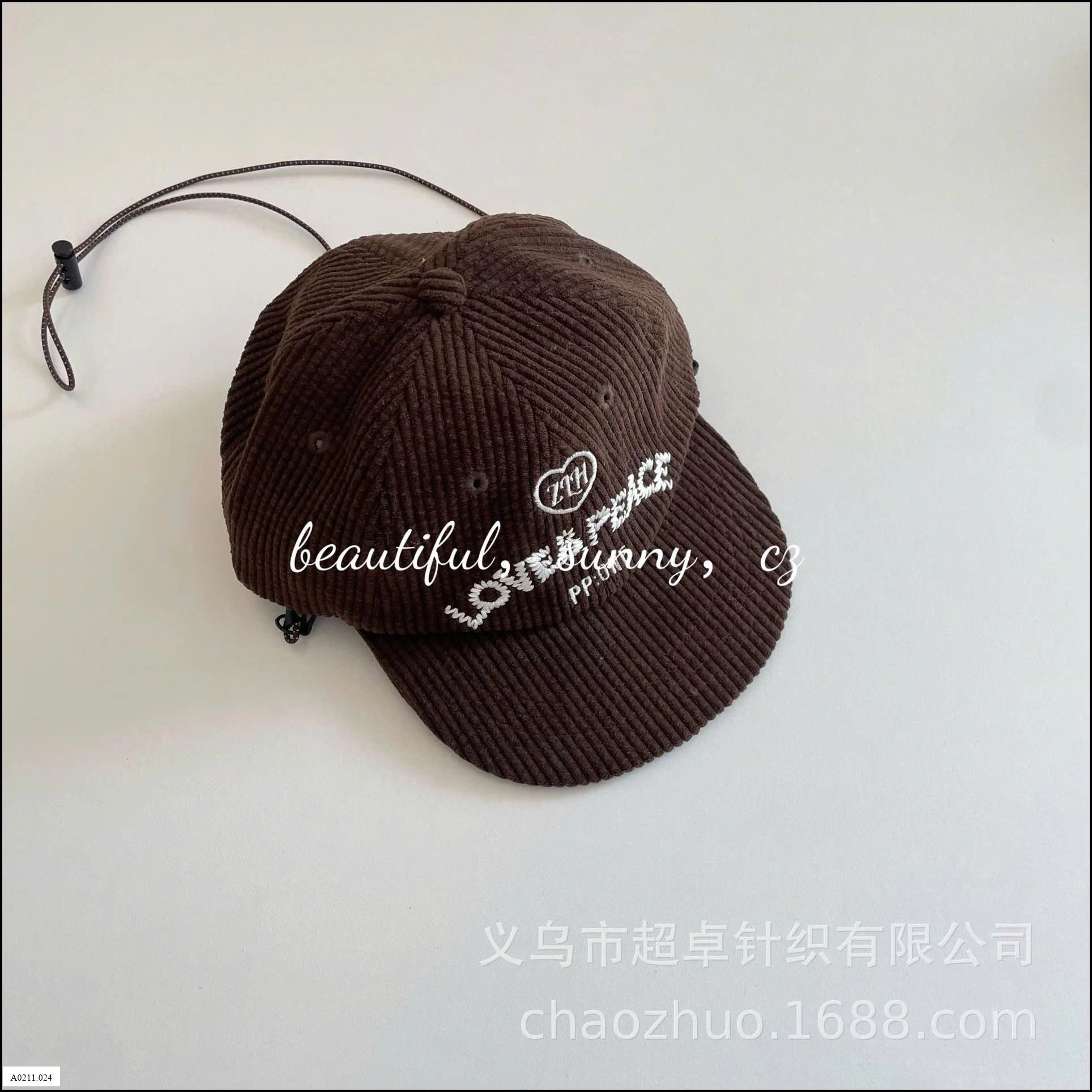 MŨ KẾT NHUNG THÊU CHỮ TÁN RỘNG   Giá sỉ 95k