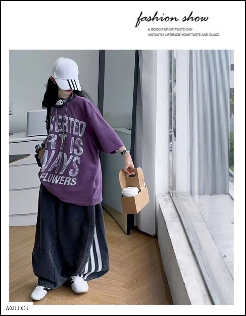 SÉT ÁO TÍM MIX QUẦN HIPHOP BÉ GÁI   Giá sỉ áo: 145k  quần: 189k