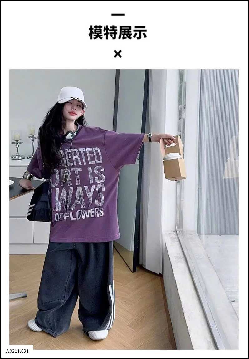 SÉT ÁO TÍM MIX QUẦN HIPHOP BÉ GÁI   Giá sỉ áo: 145k  quần: 189k