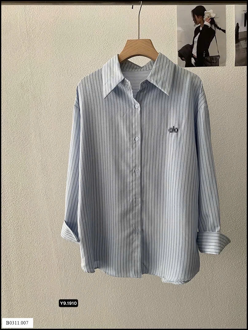 ÁO SƠ MI KẺ SỌC DÁNG DÀI  Giá sỉ 140k