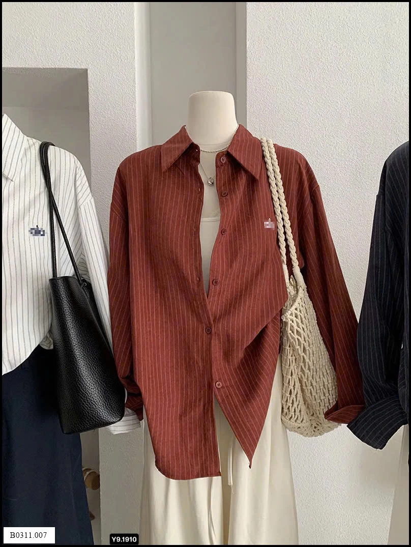 ÁO SƠ MI KẺ SỌC DÁNG DÀI  Giá sỉ 140k