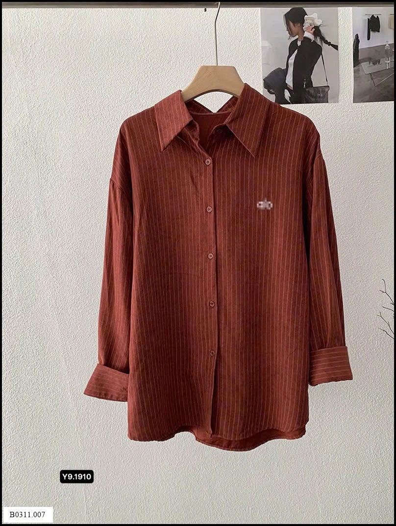 ÁO SƠ MI KẺ SỌC DÁNG DÀI  Giá sỉ 140k