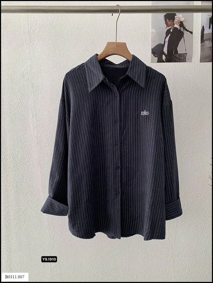 ÁO SƠ MI KẺ SỌC DÁNG DÀI  Giá sỉ 140k