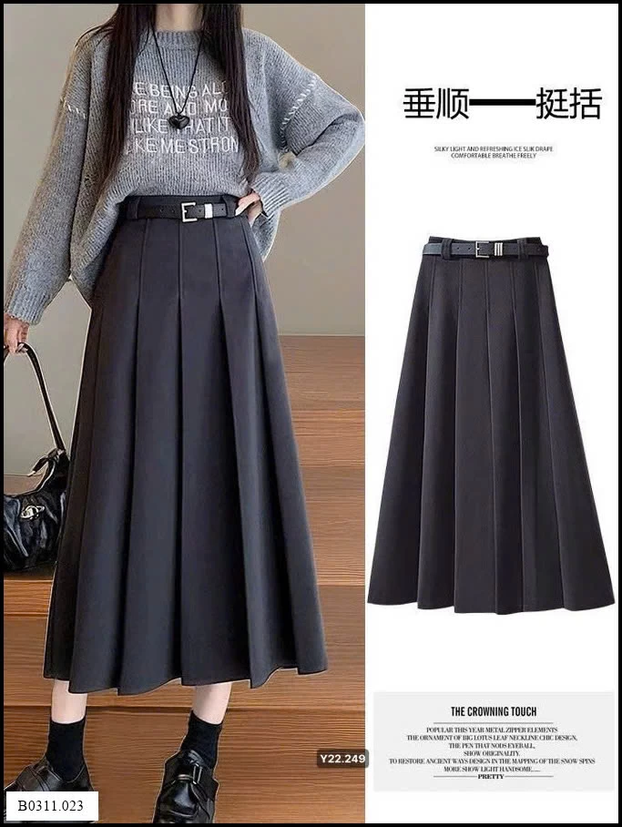 Chân váy xếp ly len Giá sỉ 176k