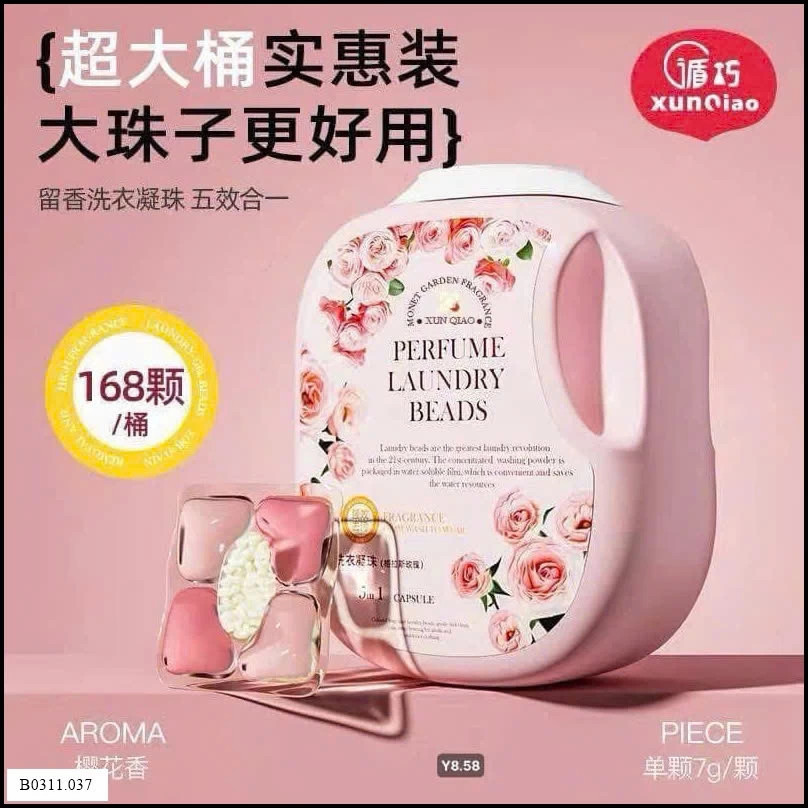 VIÊN GIẶT NƯỚC HOA HƯƠNG HOA HỒNG  Giá sỉ 130k/hộp