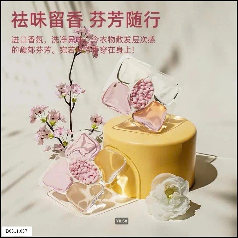 VIÊN GIẶT NƯỚC HOA HƯƠNG HOA HỒNG  Giá sỉ 130k/hộp