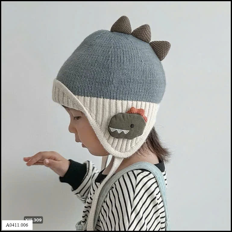 MŨ KHỦNG LONG BỊT TAI CHO BÉ Giá sỉ 75k/chiếc