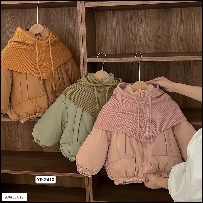 ÁO PHAO PHAO KÈM MŨ LEN CHO BÉ Giá sỉ 265k