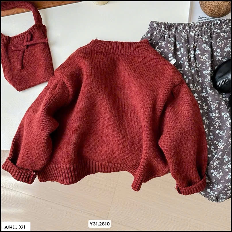 Áo len đỏ nơ kèm túi xinh  Giá sỉ 135k