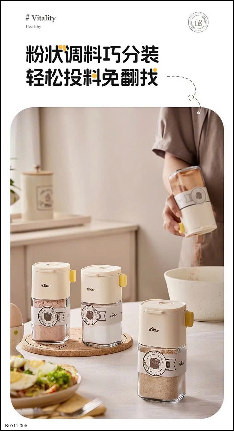 COMBO 3 LỌ RẮC GIA VỊ BEAR Giá sỉ 220k