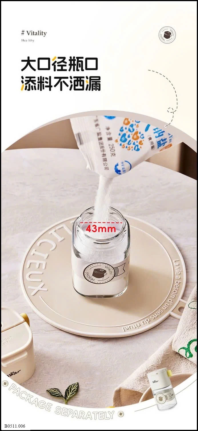 COMBO 3 LỌ RẮC GIA VỊ BEAR Giá sỉ 220k