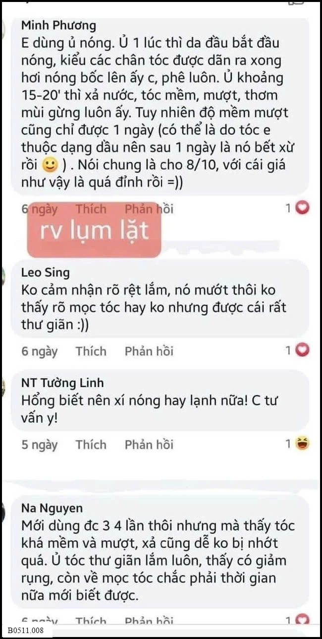 Ủ TÓC GỪNG GIẢM RỤNG TÓC Giá sỉ 90k