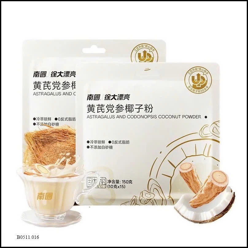 Bột Hoàng Kỳ – Đảng Sâm – Dừa Nam Quốc 300g  Giá sỉ 170K