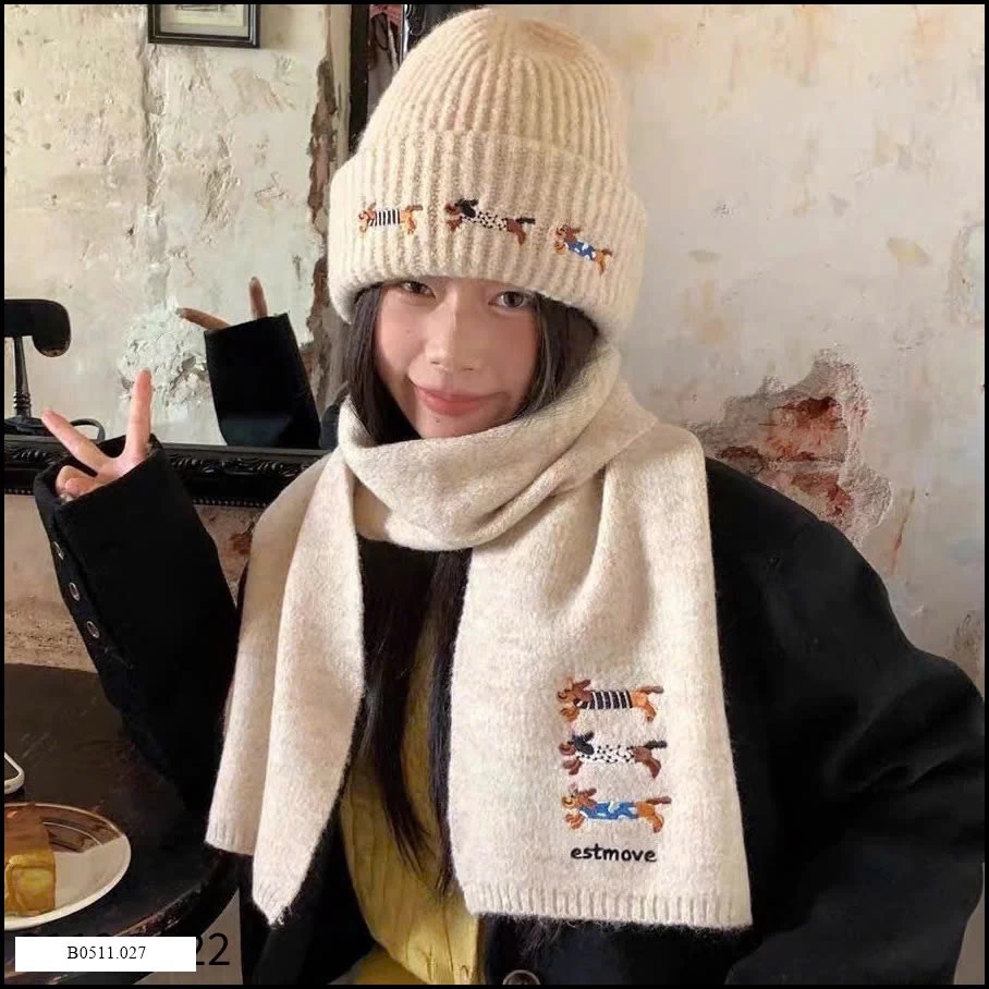 Sét mũ len kèm khăn Giá sỉ 100k