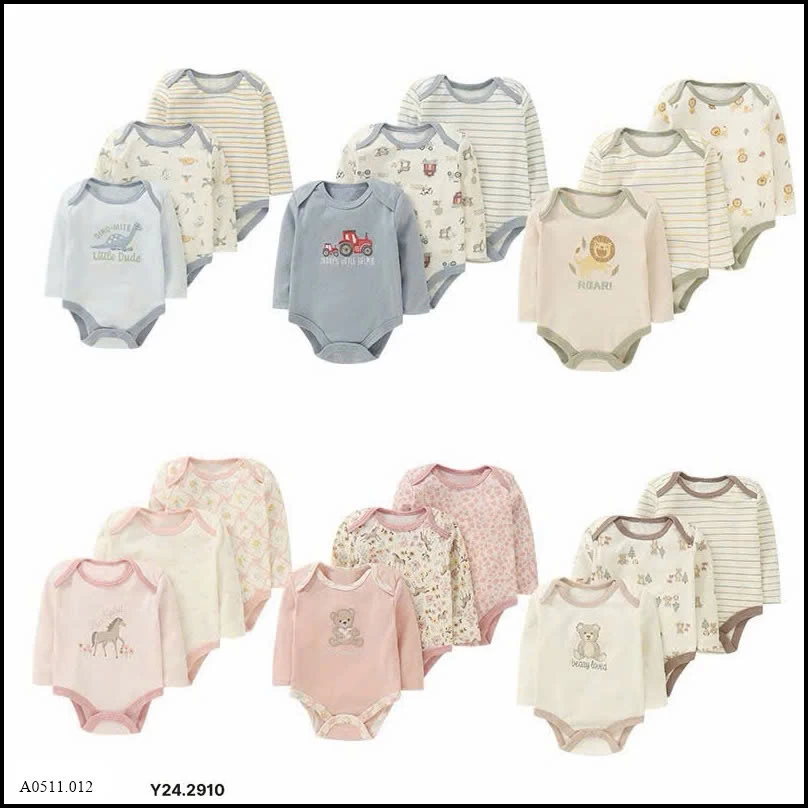 SET 3 BODY HỌA TIẾT CHO BÉ Giá sỉ 160k/set