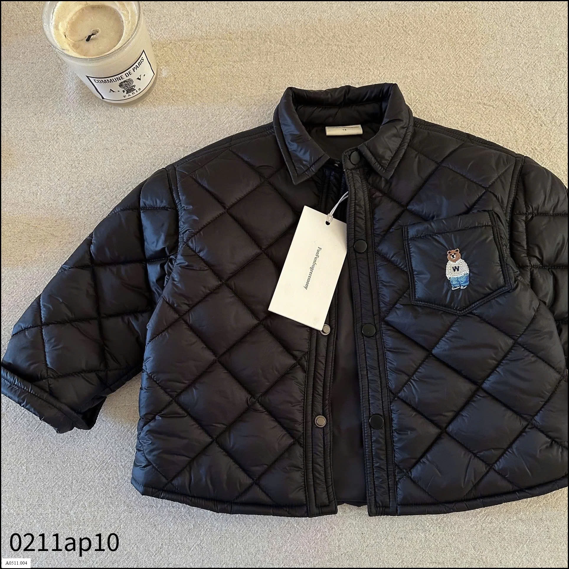 ÁO PHAO TRẦN TRÁM THÊU GẤU FUNFUN  Giá sỉ 220k