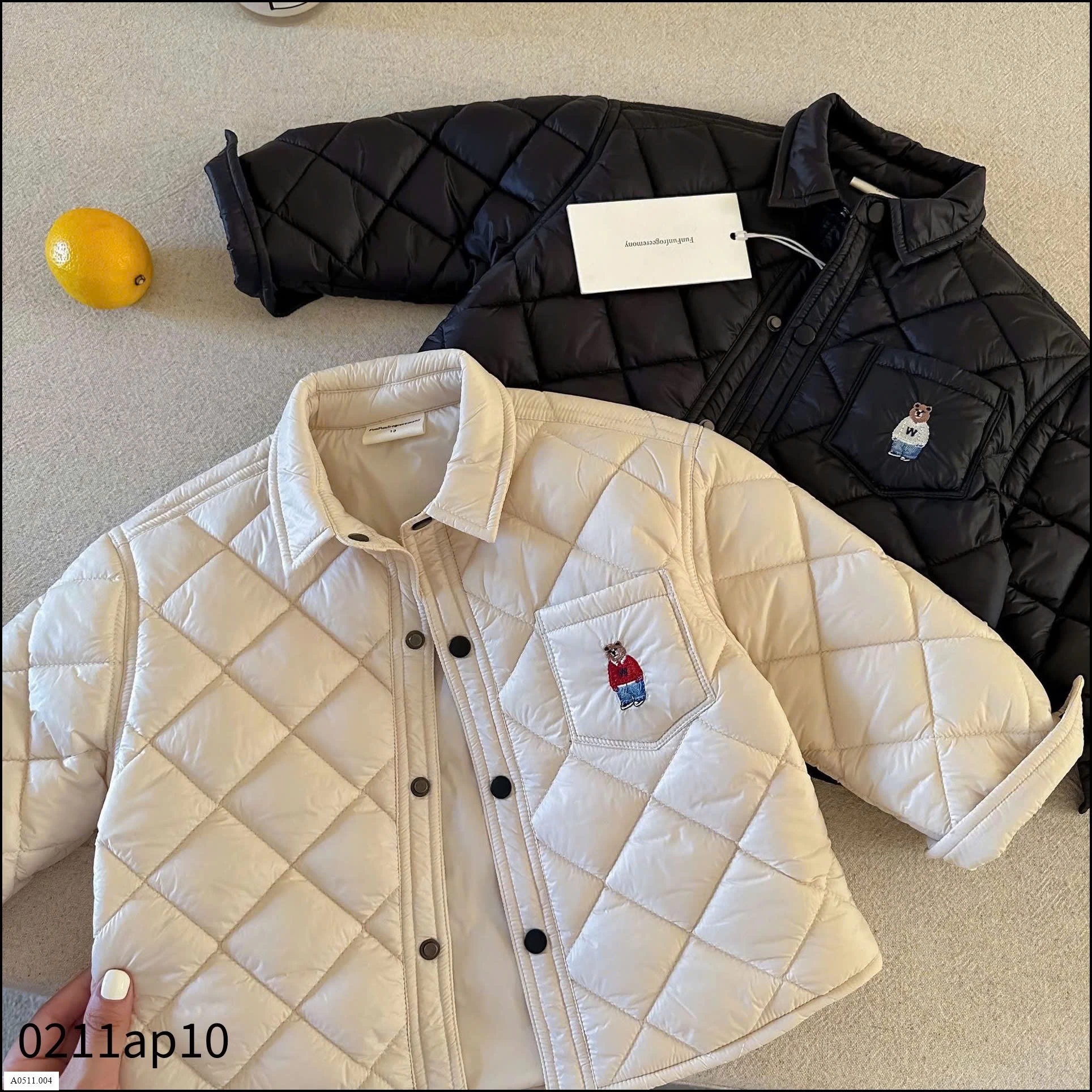 ÁO PHAO TRẦN TRÁM THÊU GẤU FUNFUN  Giá sỉ 220k