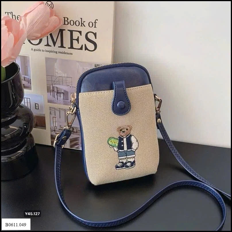 TÚI MINI ĐEO CHÉO THÊU GẤU  Giá sỉ 125k