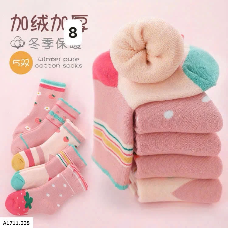 SET 5Đ TẤT CỔ DÀY ĐẠI HÀN CHO BÉ   Giá sỉ 50k/s 5 đôi 