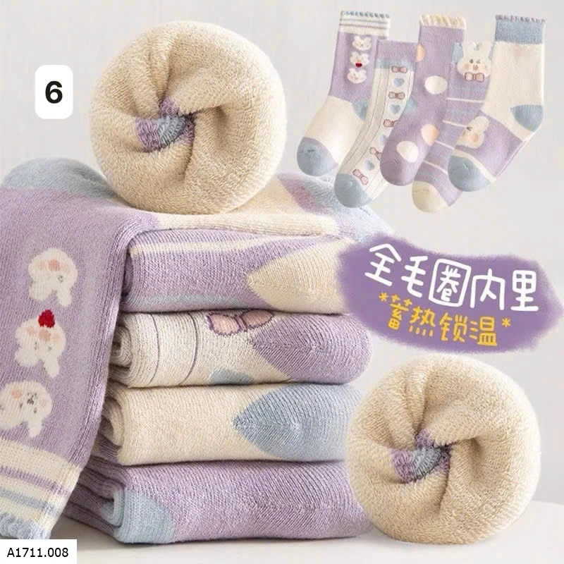 SET 5Đ TẤT CỔ DÀY ĐẠI HÀN CHO BÉ   Giá sỉ 50k/s 5 đôi 