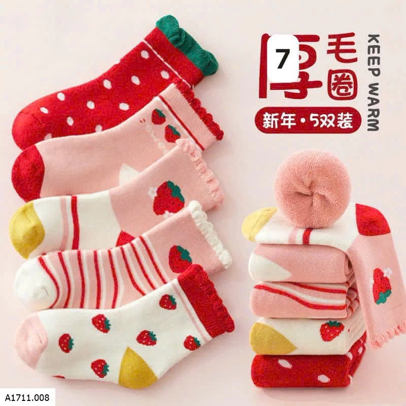 SET 5Đ TẤT CỔ DÀY ĐẠI HÀN CHO BÉ   Giá sỉ 50k/s 5 đôi 