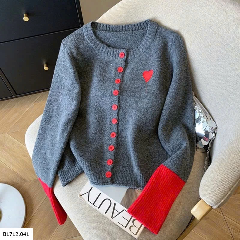 ÁO LEN XÁM CÀI CÚC PHỐI TAY  Giá sỉ 140k