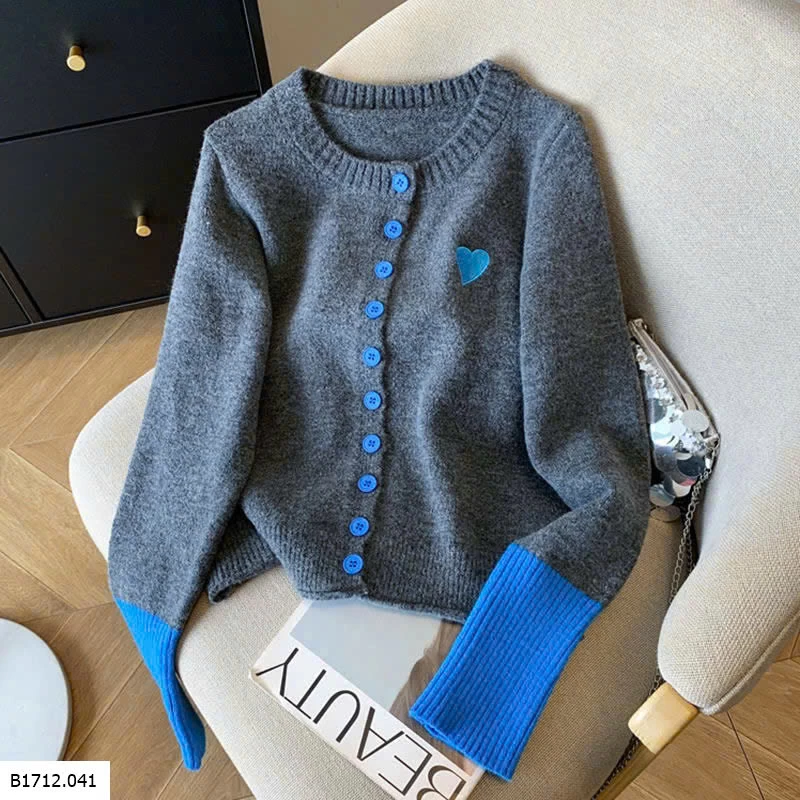 ÁO LEN XÁM CÀI CÚC PHỐI TAY  Giá sỉ 140k