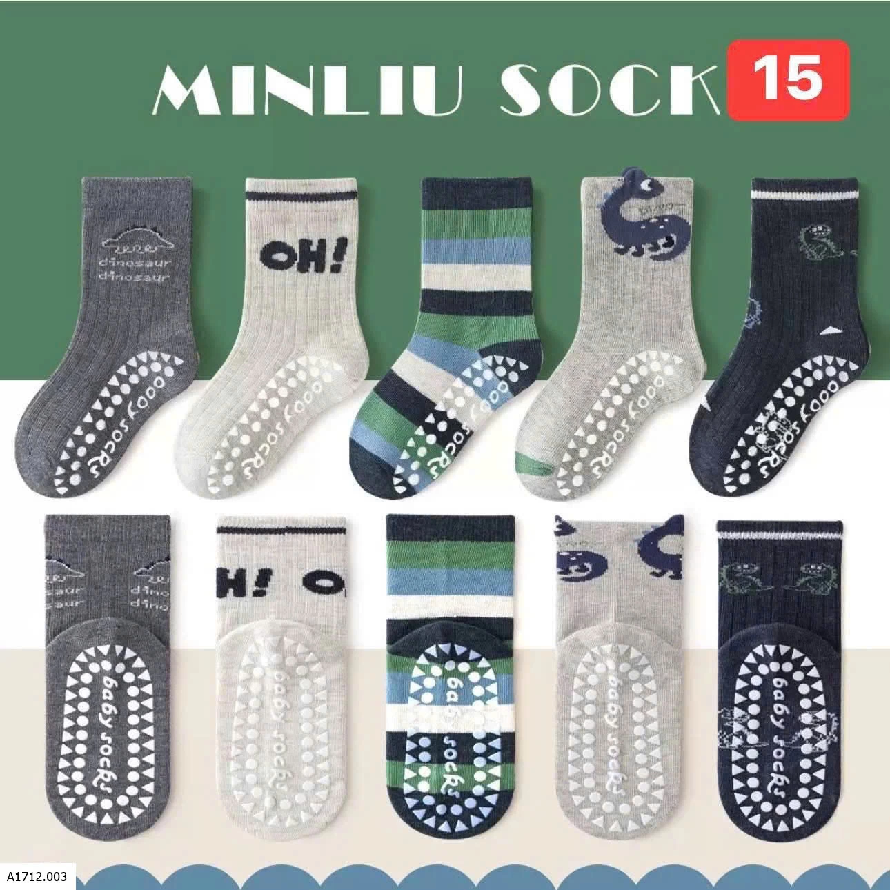 SET 5Đ TẤT CHỐNG TRƠN NHÀ MINLIU  Giá sỉ 90ka/s