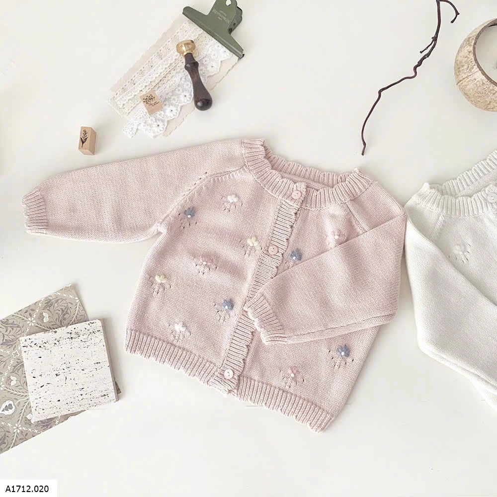 ÁO LEN THÊU HOA SIZE NHÍ   Giá sỉ 205k