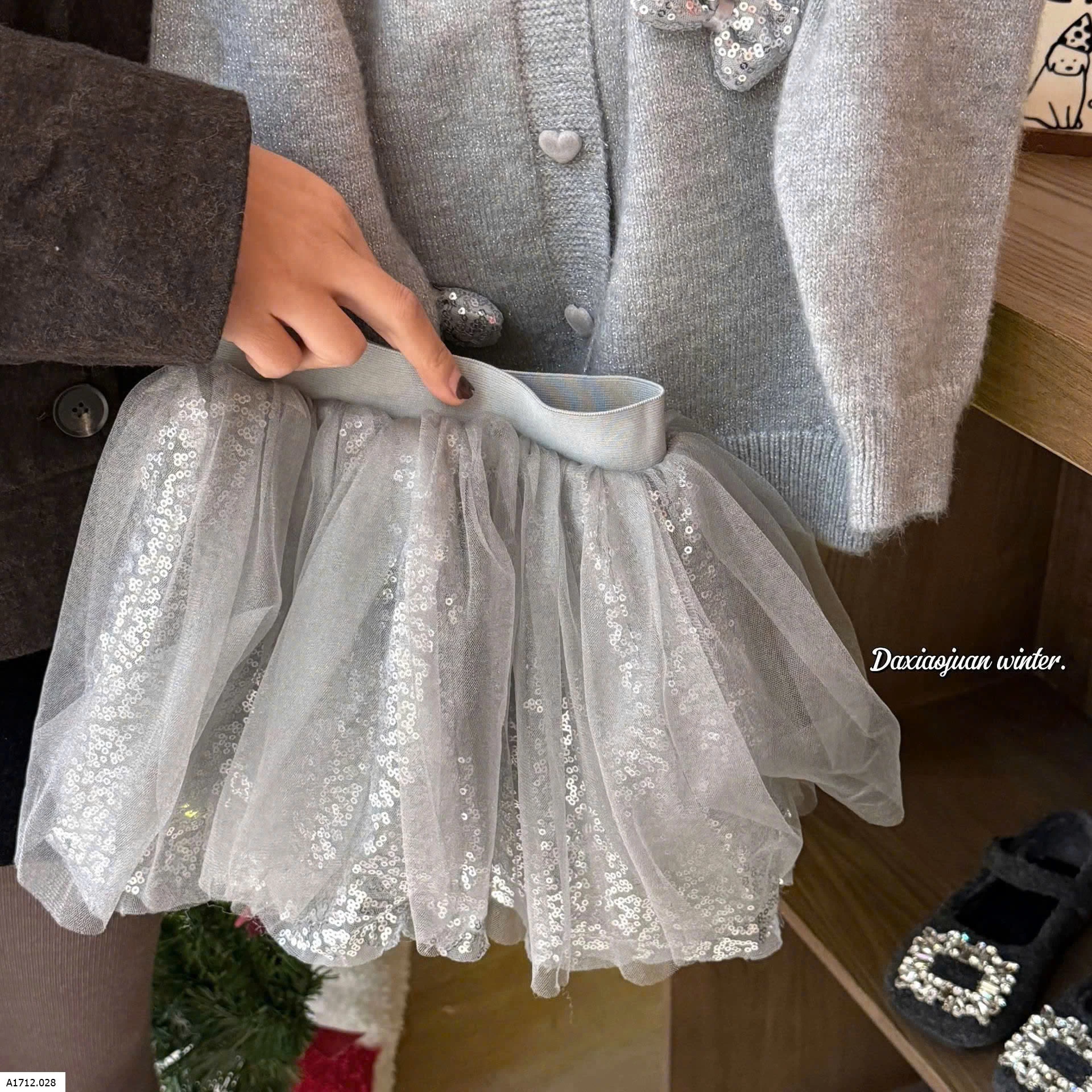 CHÂN VÁY BLING PHỐI VOAN BG  Giá sỉ 208k