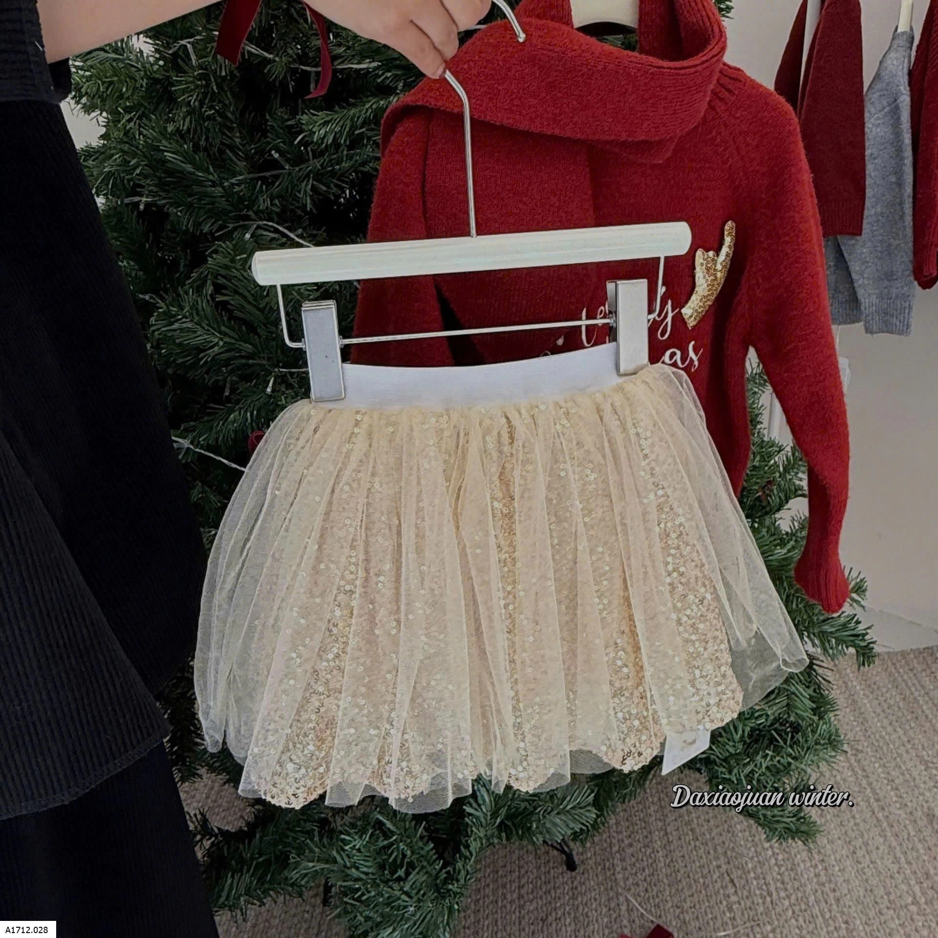 CHÂN VÁY BLING PHỐI VOAN BG  Giá sỉ 208k