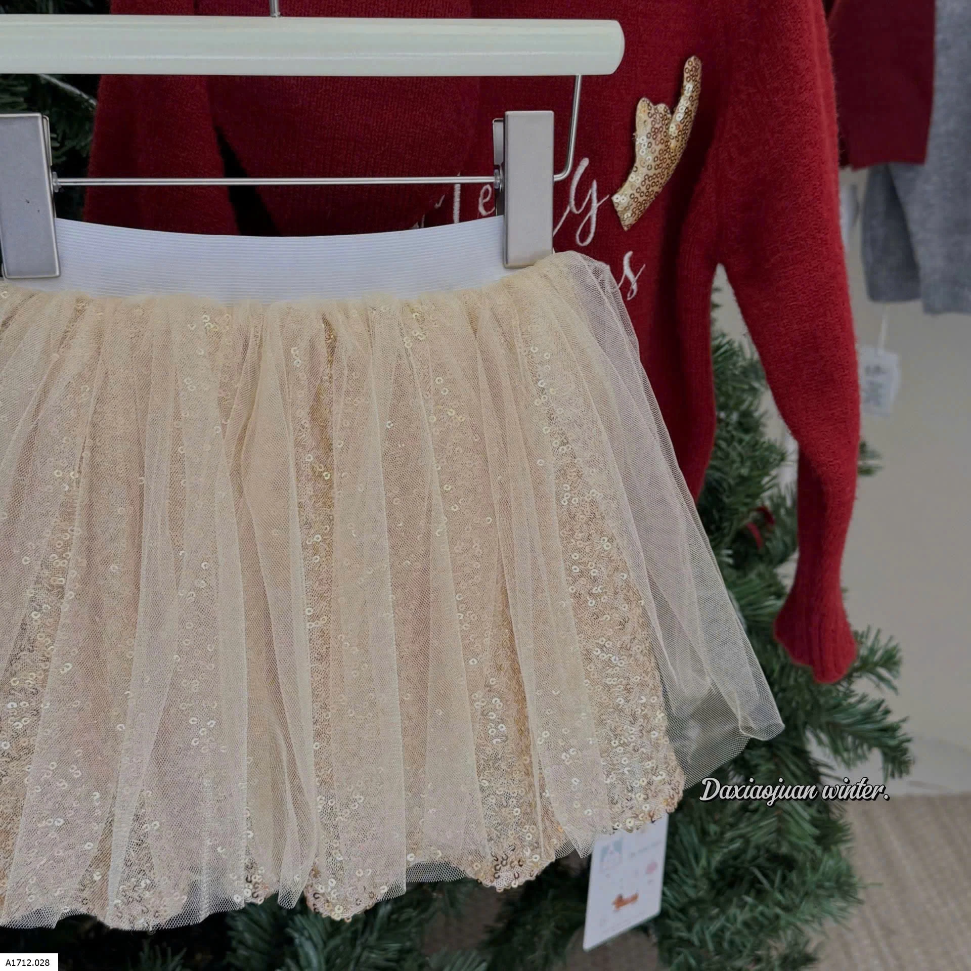 CHÂN VÁY BLING PHỐI VOAN BG  Giá sỉ 208k