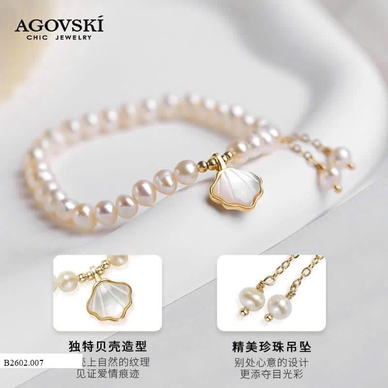 VÒNG NGỌC TRAI HÃNG AGOVSKI   Giá sỉ như sau: Mẫu 1 : 185k Mẫu 2 : 215k