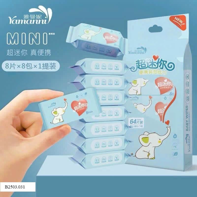 KHĂN GIẤY ƯỚT MINI BỎ TÚI    Sỉ  70k/ 1 sét 3 túi ngẫu nhiên