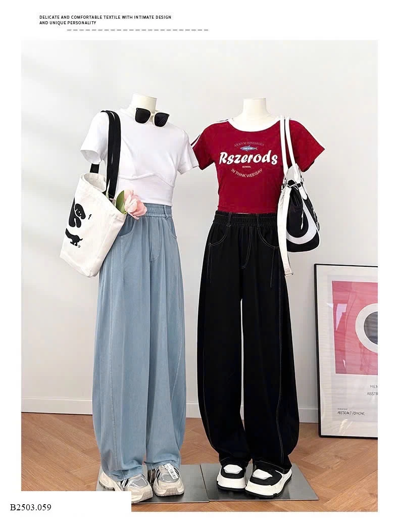 QUẦN JEAN TENCEL ỐNG RỘNG   Sỉ 145k