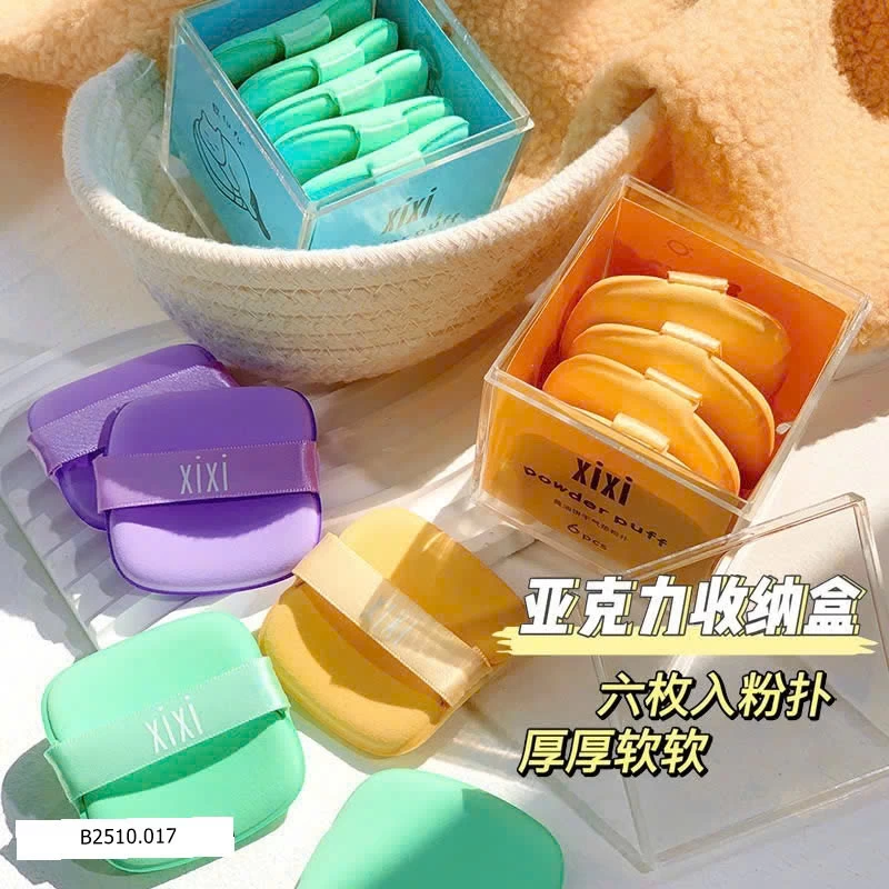 HỘP MÚT ĐÁNH NỀN MỀM MỊN 6 CÁI  Giá sỉ 55k/set 2 hộp cùng màu 