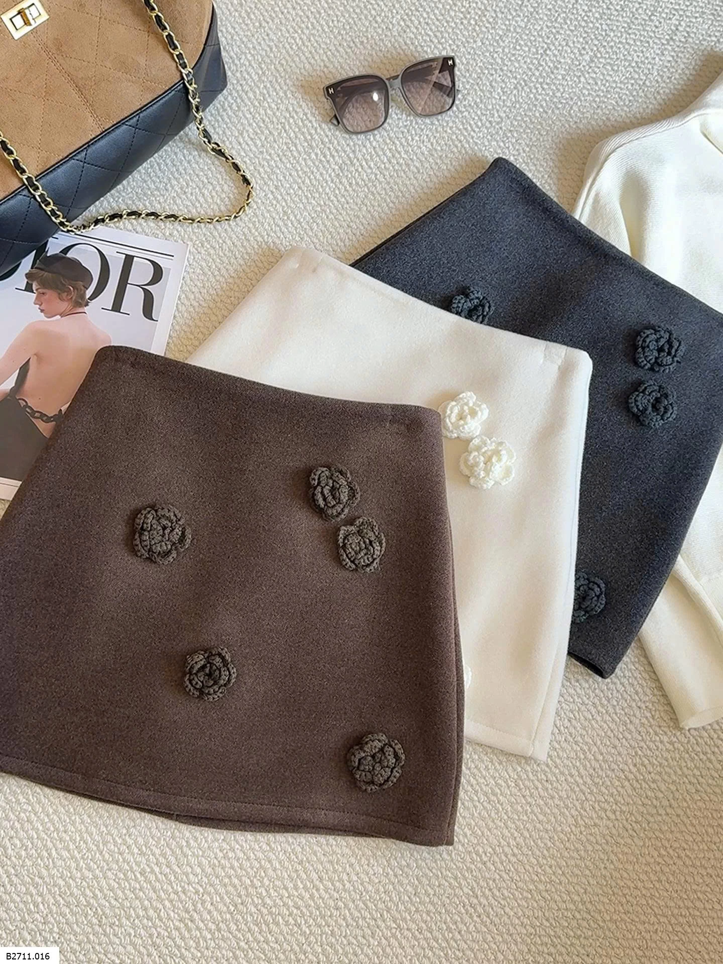 CHÂN VÁY ĐÍNH NƠ QC   Giá sỉ 169k