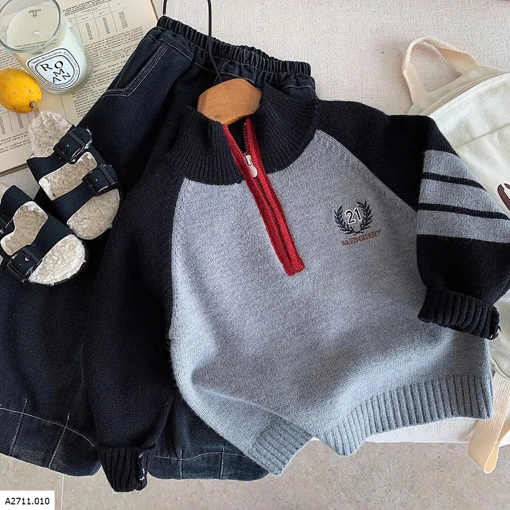 ÁO LEN KHÓA CỔ CHO BÉ  Giá sỉ SZ 90-120: 171k SZ 130-150: 184k 