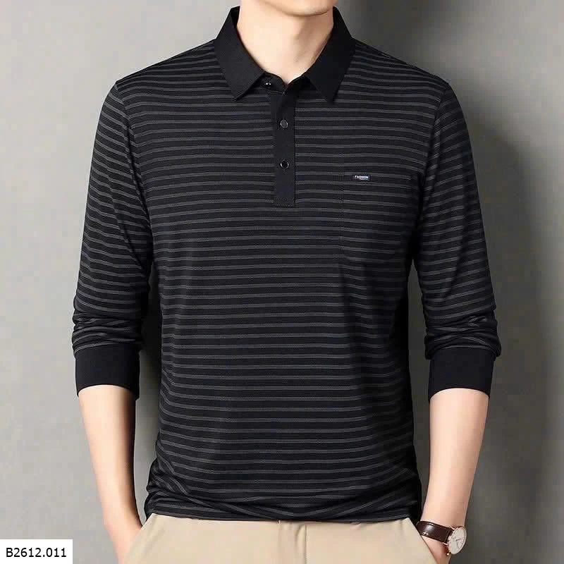 ÁO POLO NAM KẺ DÀI TAY  Giá sỉ 130k