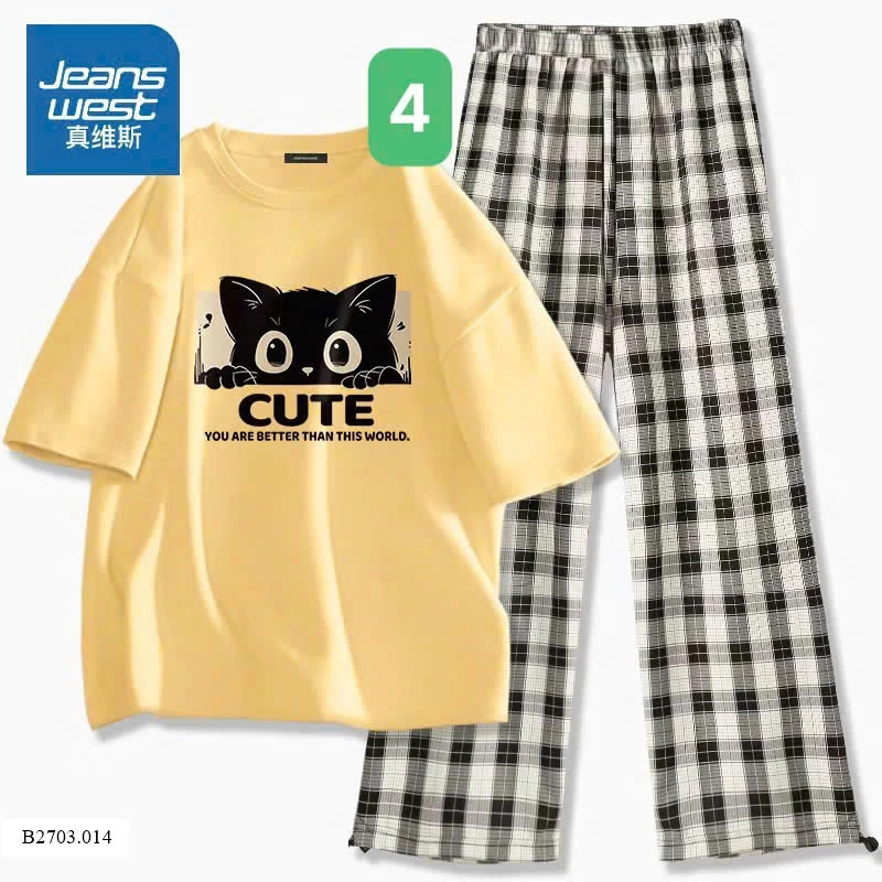 SET ÁO PHÔNG QUẦN KẺ JEANSWEST  Sỉ 276k/ 1 bộ