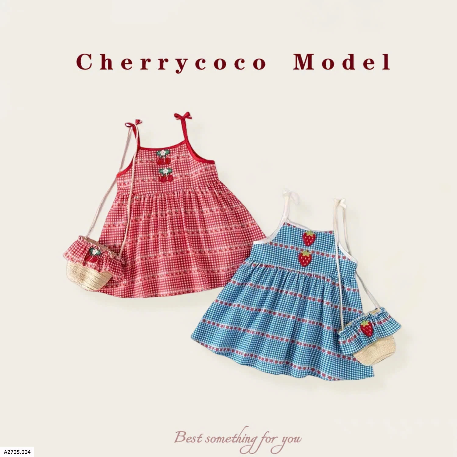 VÁY 2 DÂY KẺ CARO CHERRYCOCO BG  Sỉ  158k 