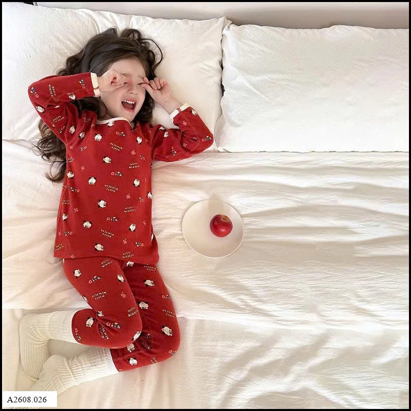 BST BỘ NGỦ DÀI TAY CHO BÉ NHÀ AMBBKIDS   Giá sỉ sz 90-150 : 119k sz 160 : 137k