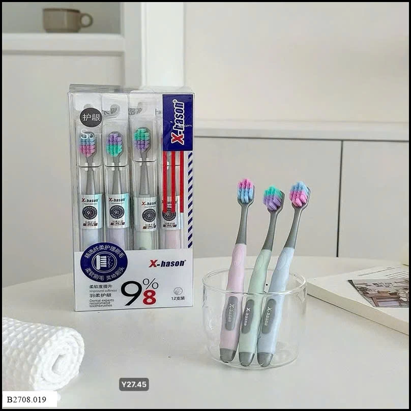 HỘP 12 BÀN CHẢI chính hãng XHASON XUẤT MỸ   Giá sỉ 85k /1 set 